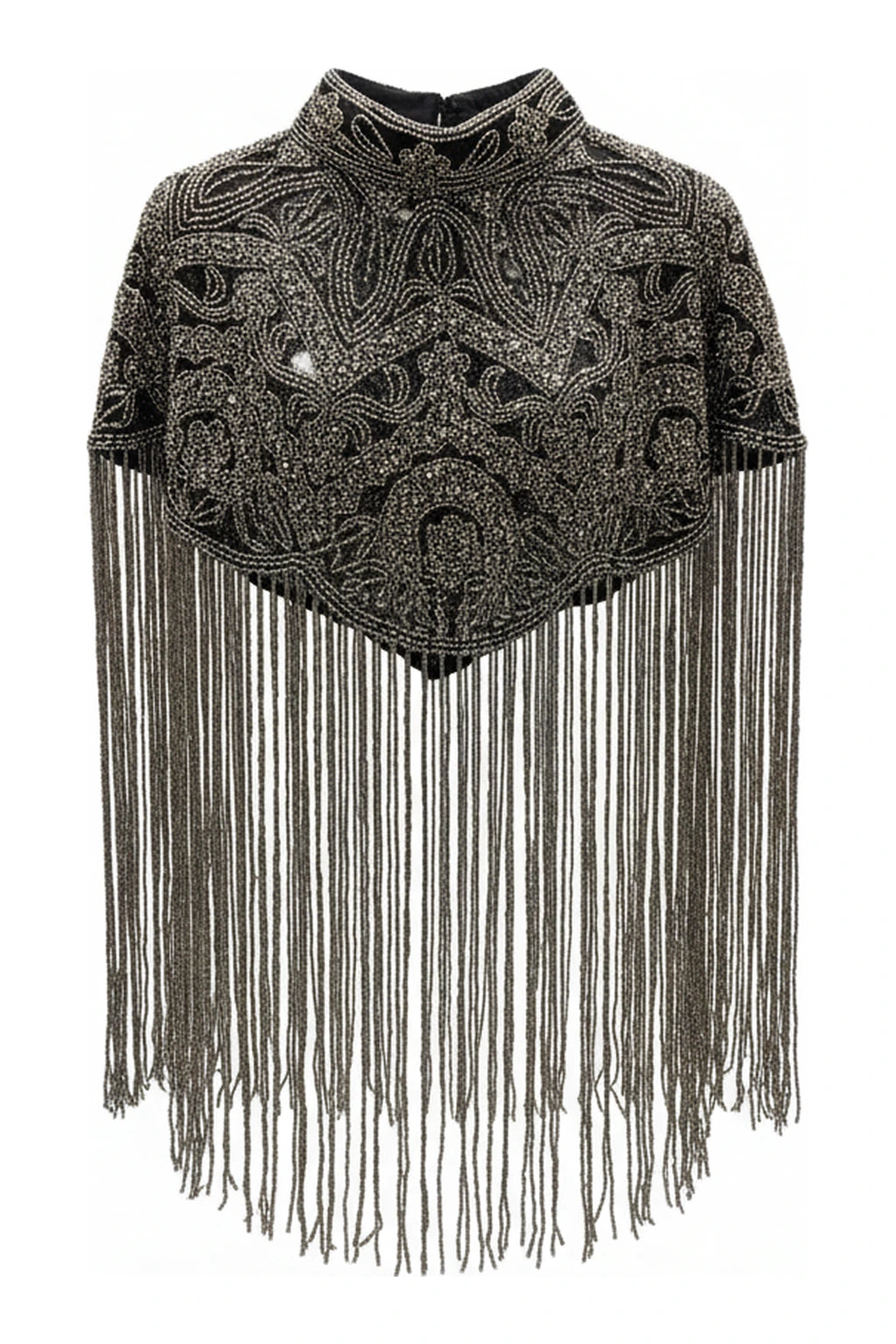 Capa Joya Flapper Plateada y Negra