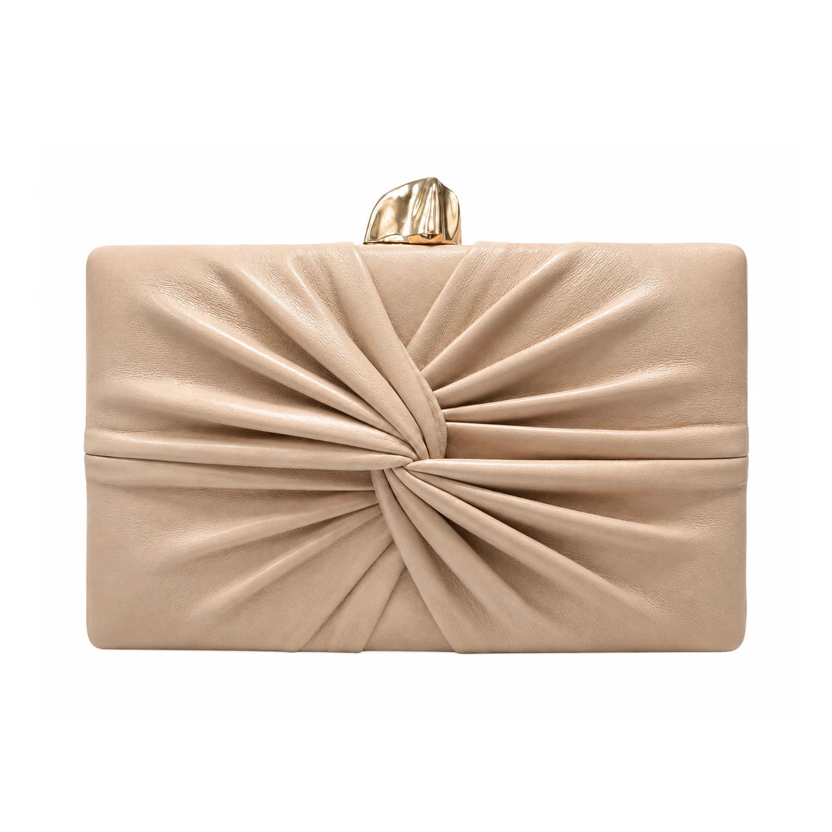 Cartera Invitada Nudo Polipiel Marrón claro