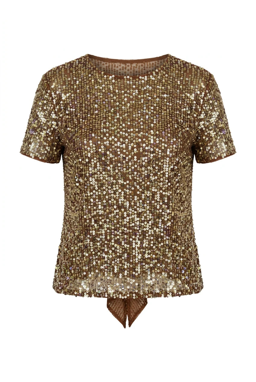 Liora Jacket Short Sleeve Gold Sequins