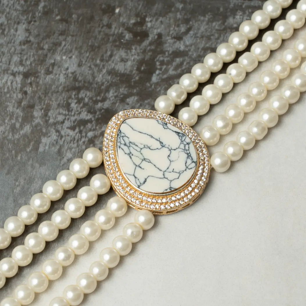 Choker Vintage Eira Mármol Perlas