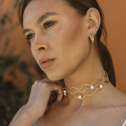Choker Ondas Perlas