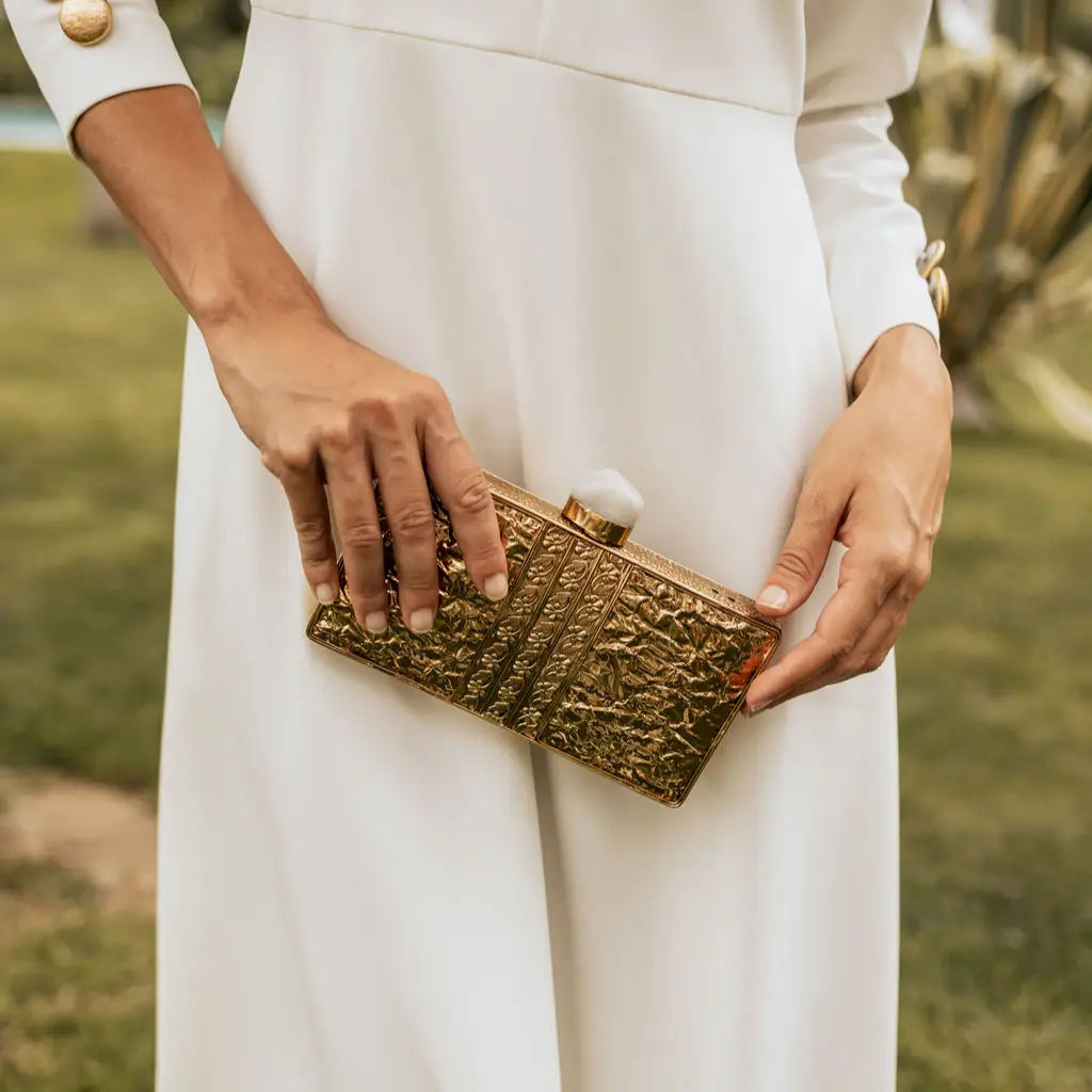 Clutch Deluxe Nelia Nácar, Verde agua y ámbar