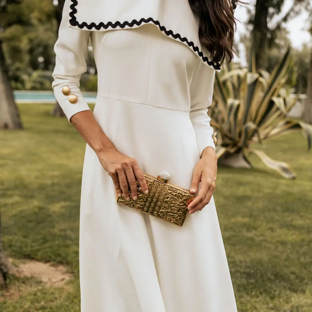 Clutch Deluxe Nelia Nácar, Verde agua y ámbar