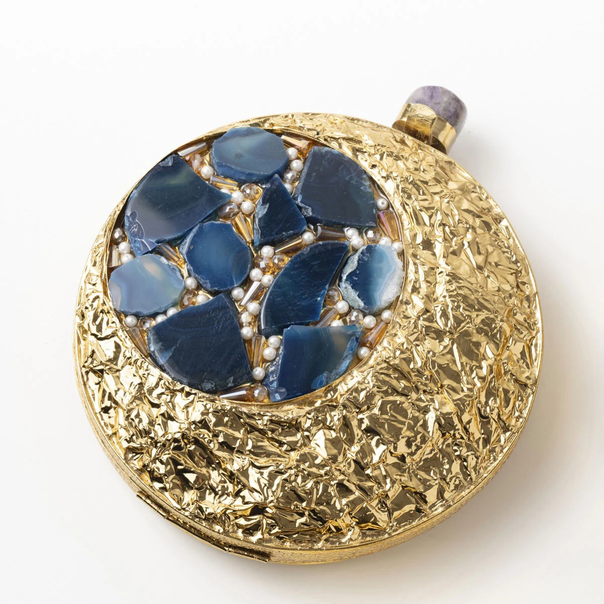 Clutch Deluxe Circular Manipur Piedras Azul