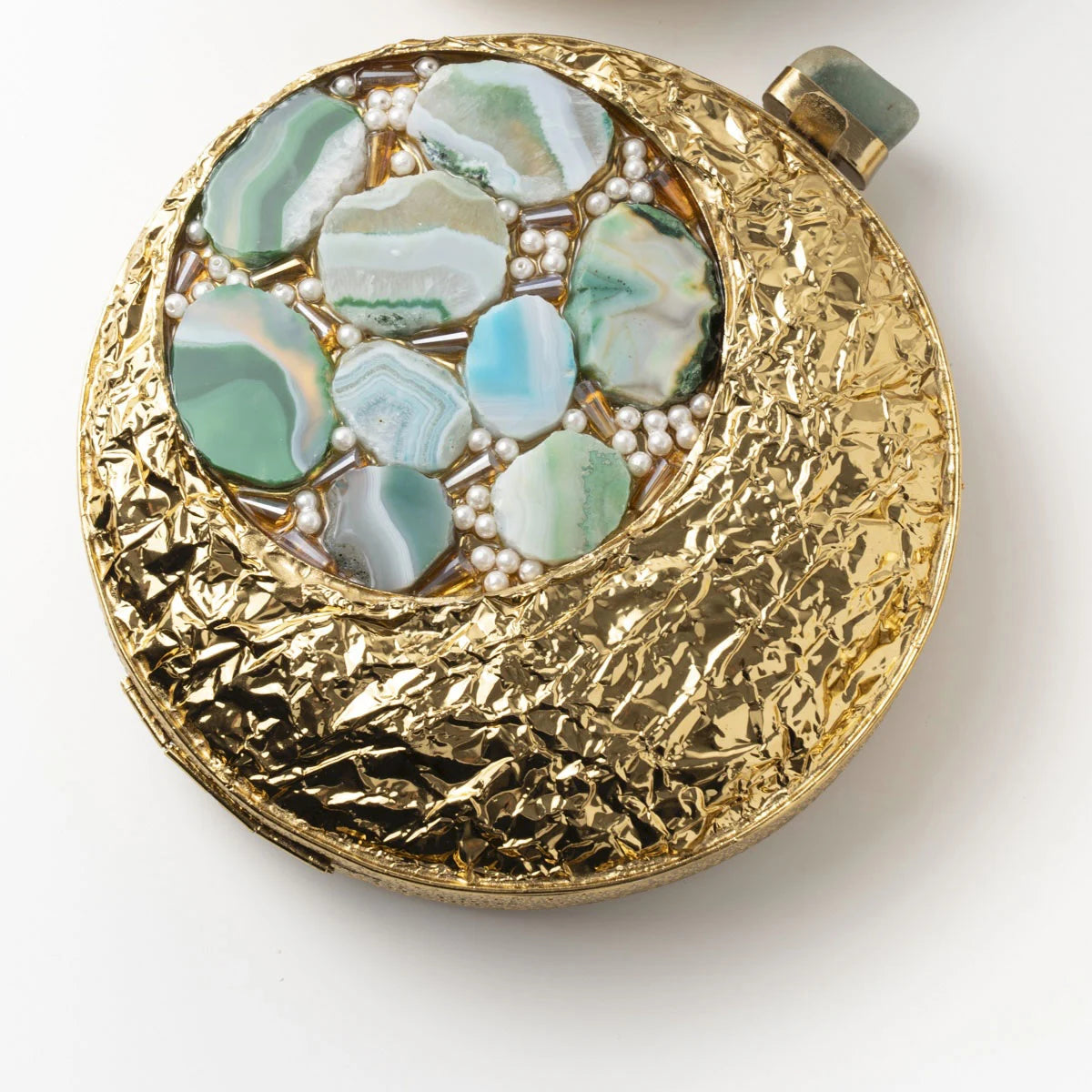 Clutch Deluxe Circular Manipur Piedras Verde