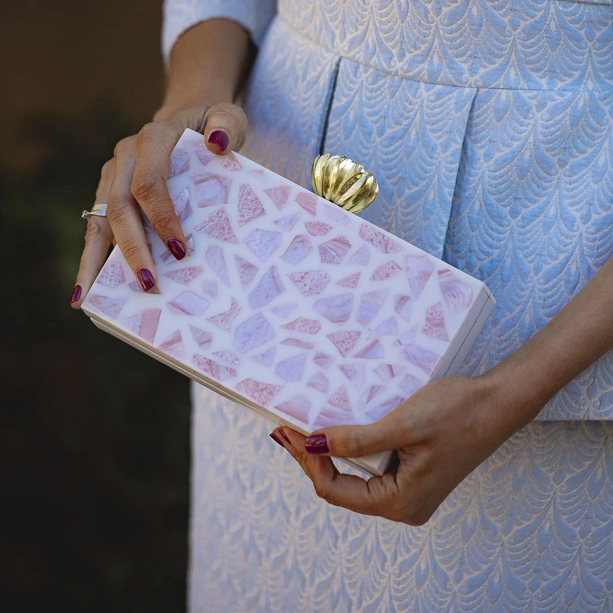Clutch Loto Terrazzo Nude soft