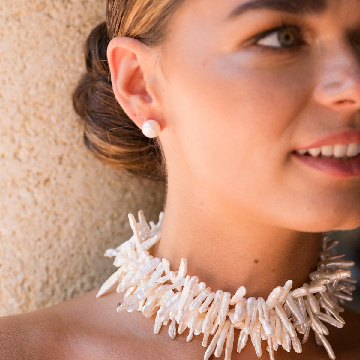 Collar Aleneo Triple Blanco