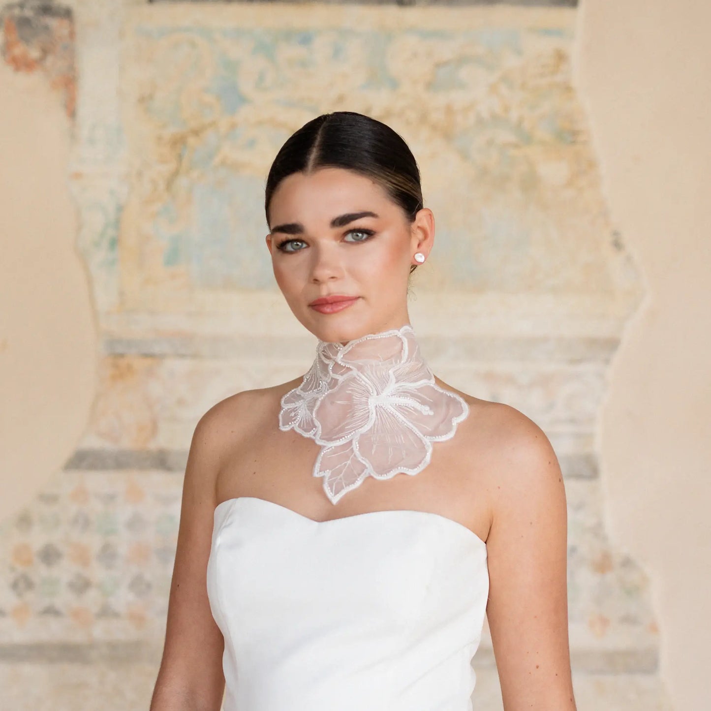 Collar Bordado Kristaly Blanco