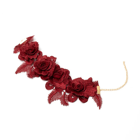 Collar Bordado Rubián Burdeos