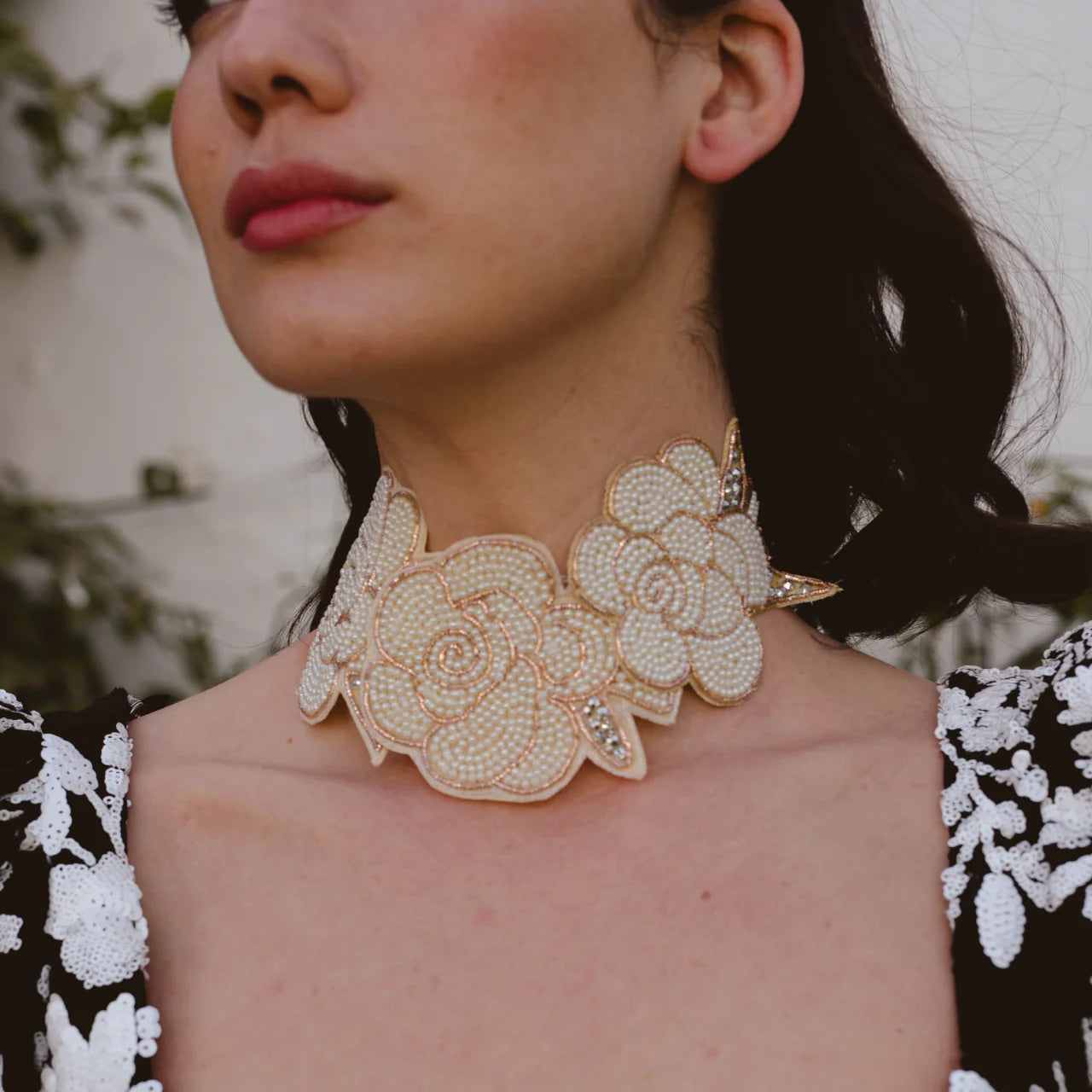 Collar Bordado Marfilia Blanco