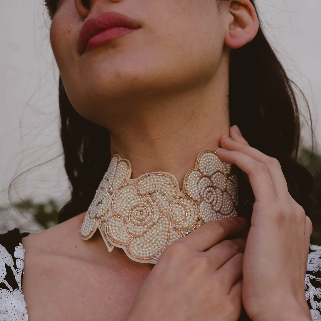 Collar Bordado Marfilia Blanco