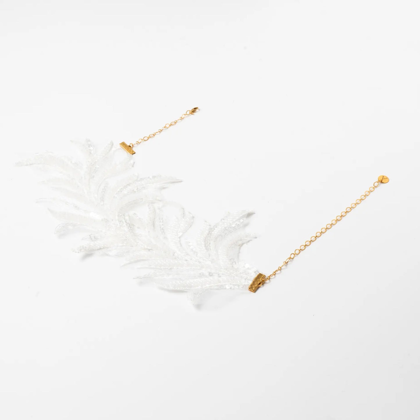 Choker Bordado Belara Plumas Blanco