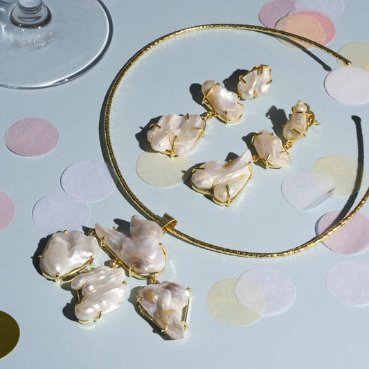 Conjunto Pendientes Mariel Perlas + Collar Ártico Perlas