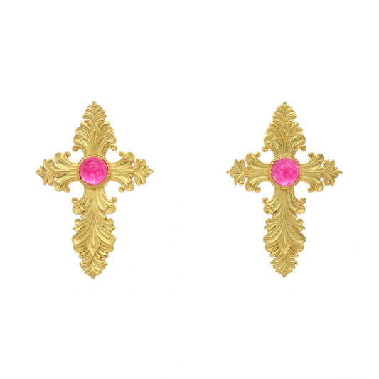 Pendientes Cruz Ébano Buganvilla