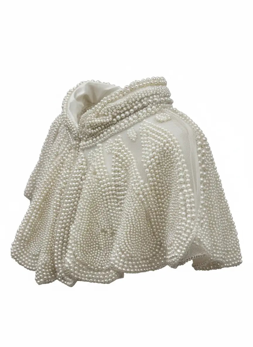 Cuello Joya White Nieves Perla Blanco