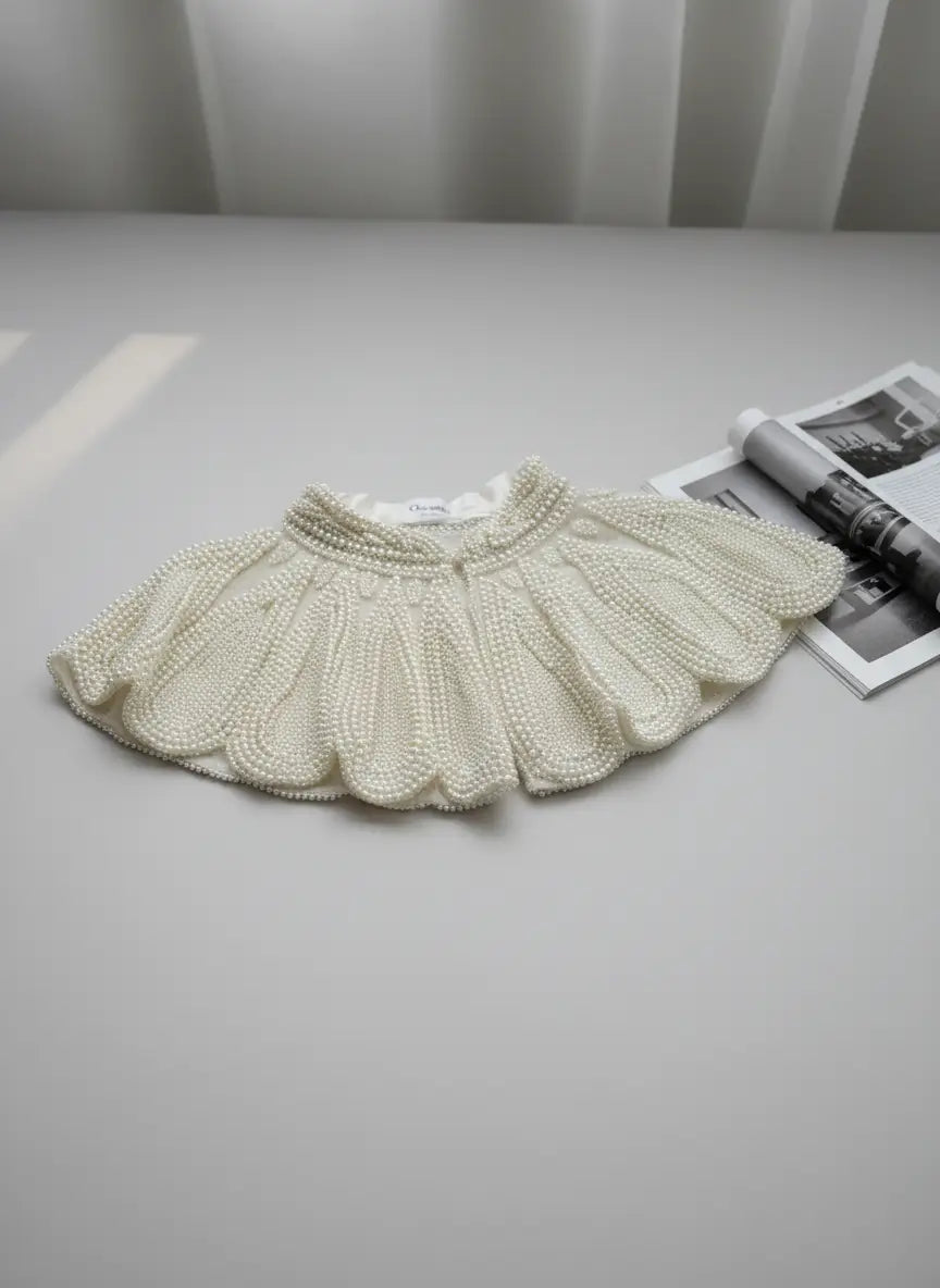 Cuello Joya White Nieves Perla Blanco