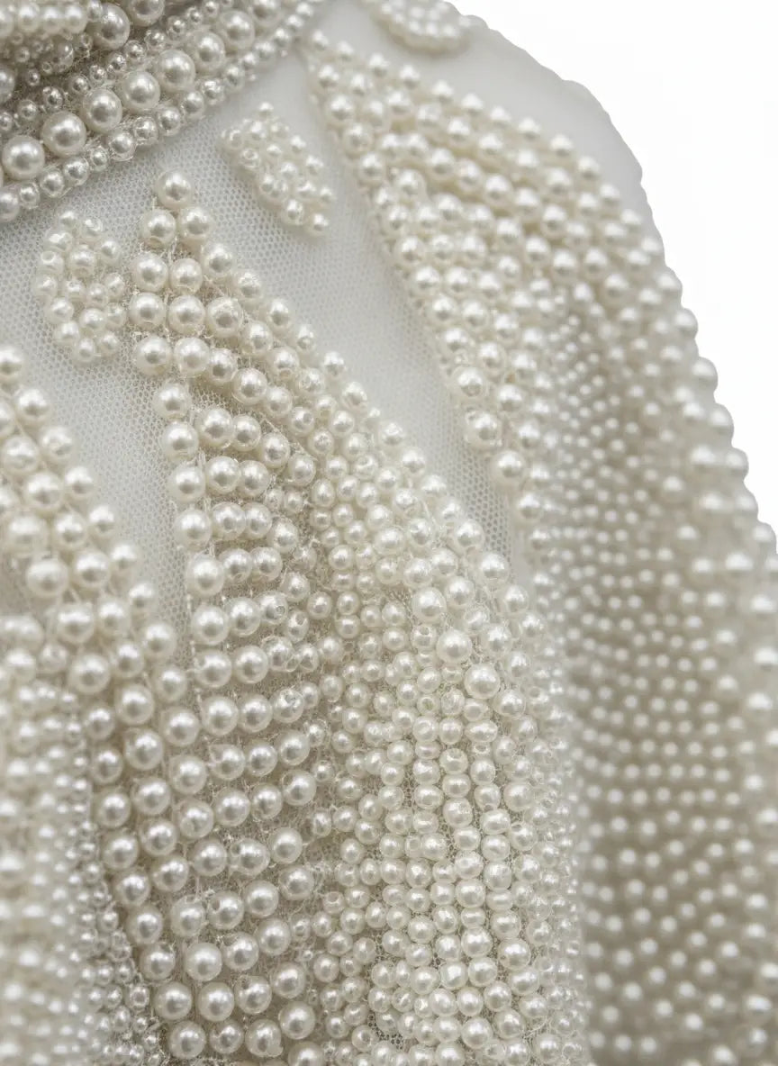 Cuello Joya White Nieves Perla Blanco