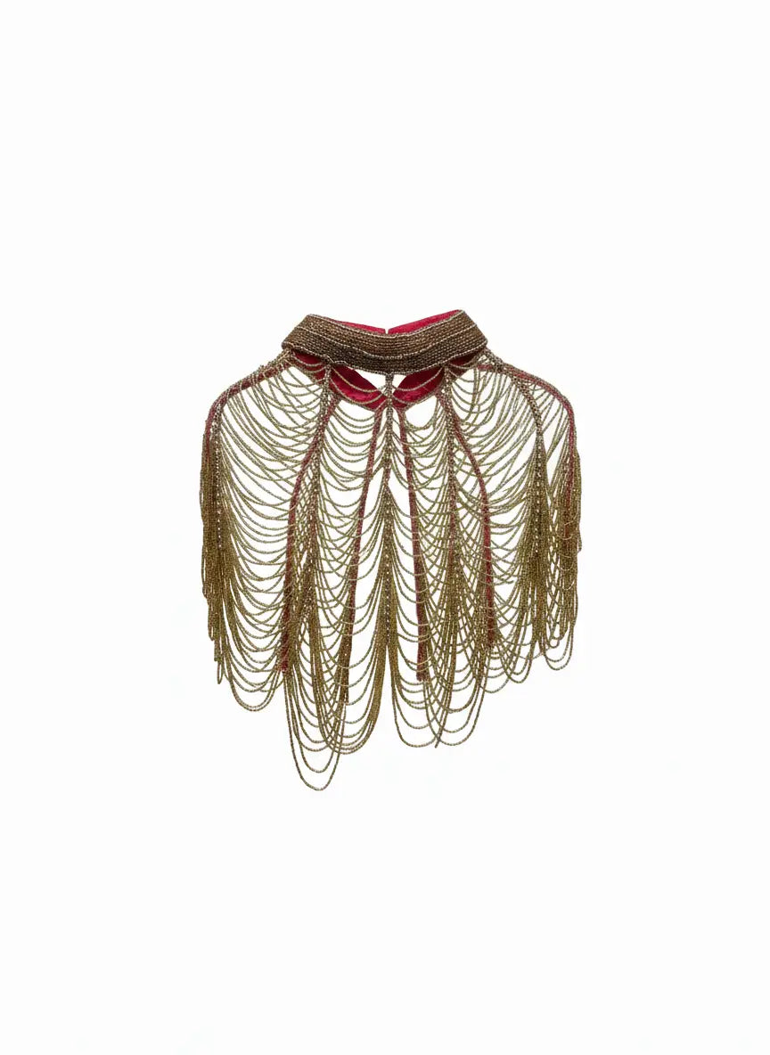 Cuello Red Joya Dorado Fucsia