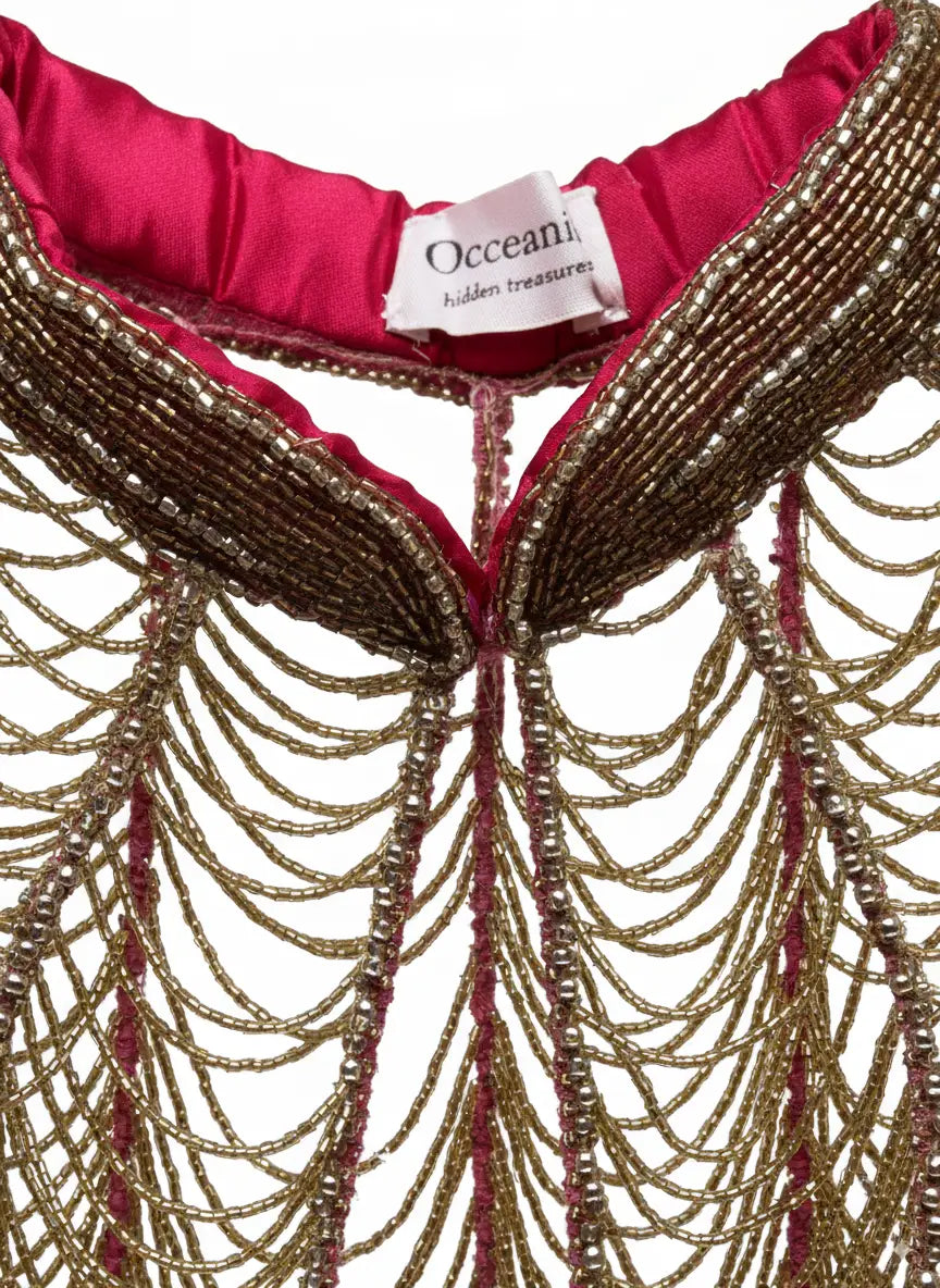 Cuello Red Joya Dorado Fucsia