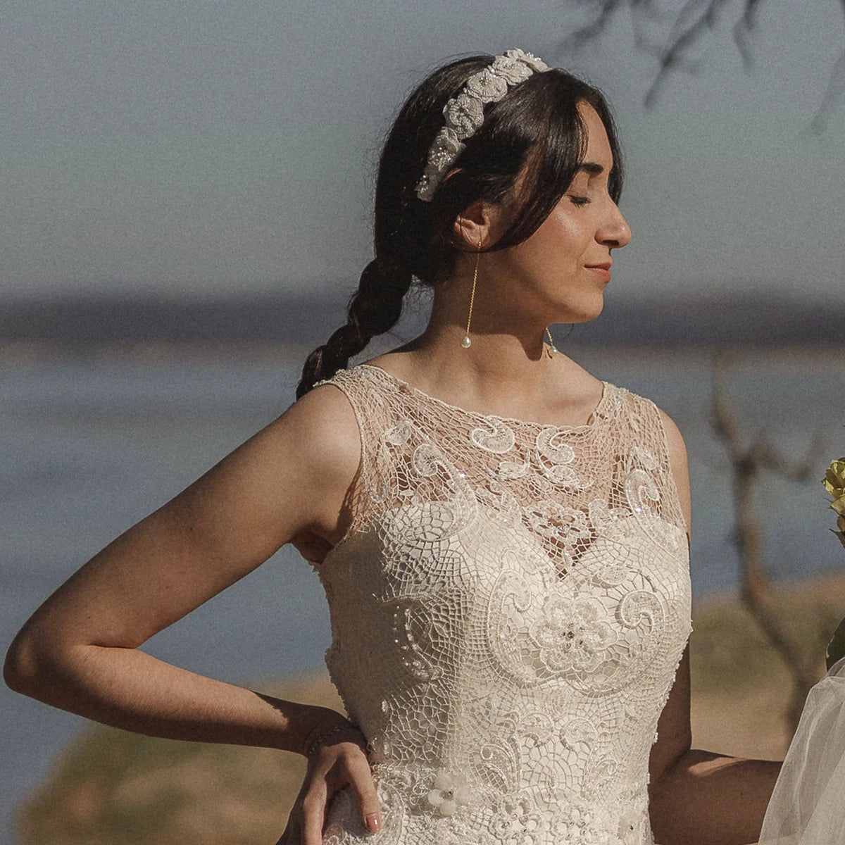 Diadema Floraria Blanca
