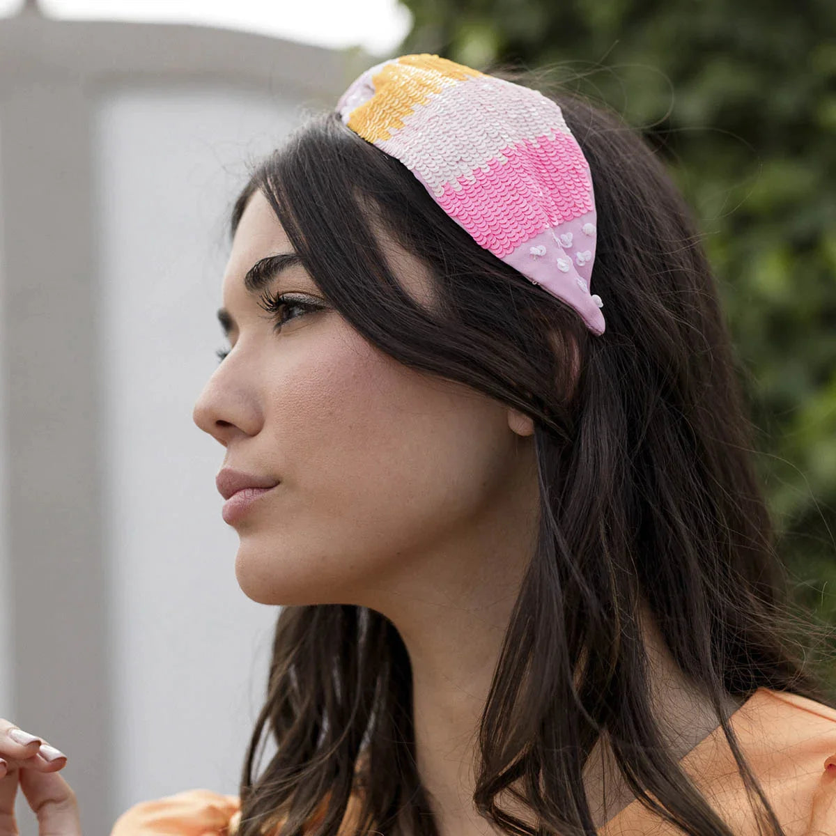 Diadema Napur Lentejuelas Rosa