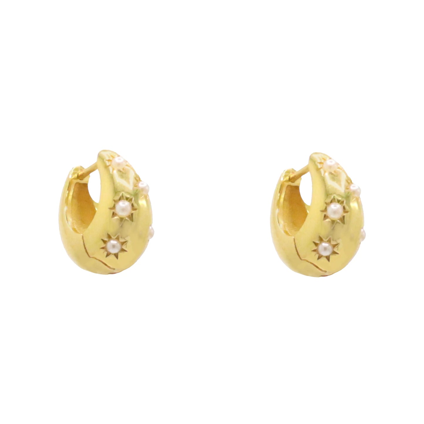 Pendientes Aros Camino de Estrellas Perlas