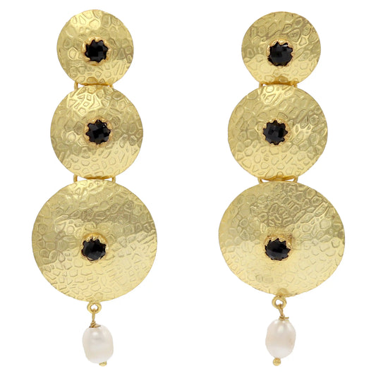 Pendientes Helios Negro y Perla