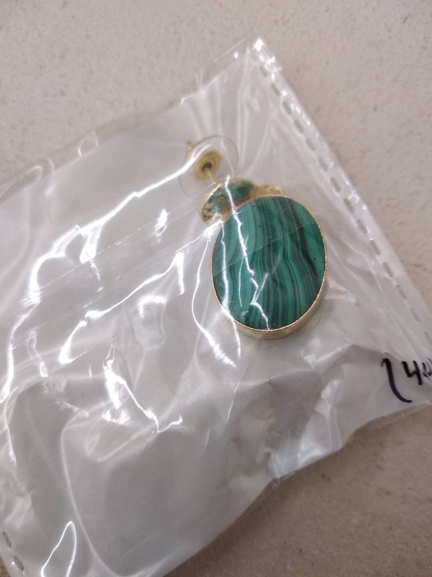 Pendientes Ovals Ed. Limitada Verde Malaquita