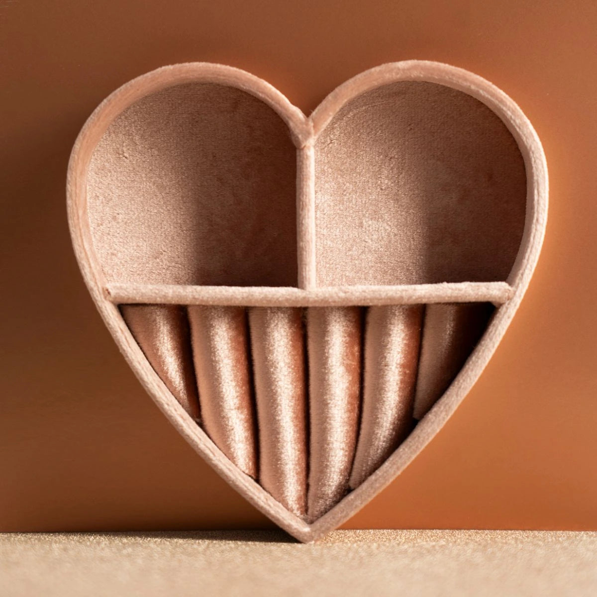 Joyero Corazón Rosa Palo