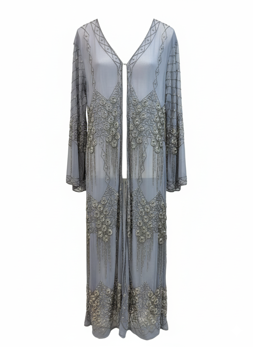 Kaftan Largo Joya Gris y Plateado