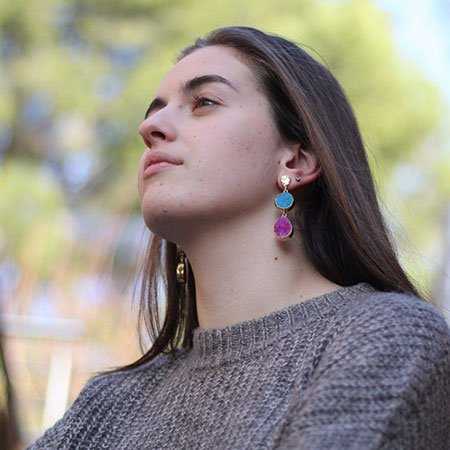 Pendientes Acanthus Turquesa y Fucsia