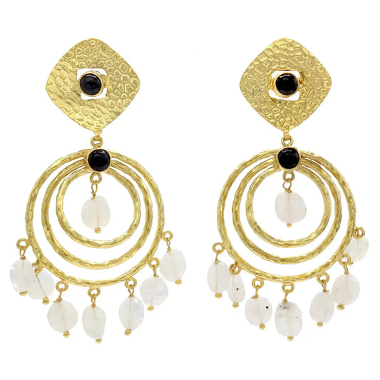 Pendientes Ondula Negro y Blanco