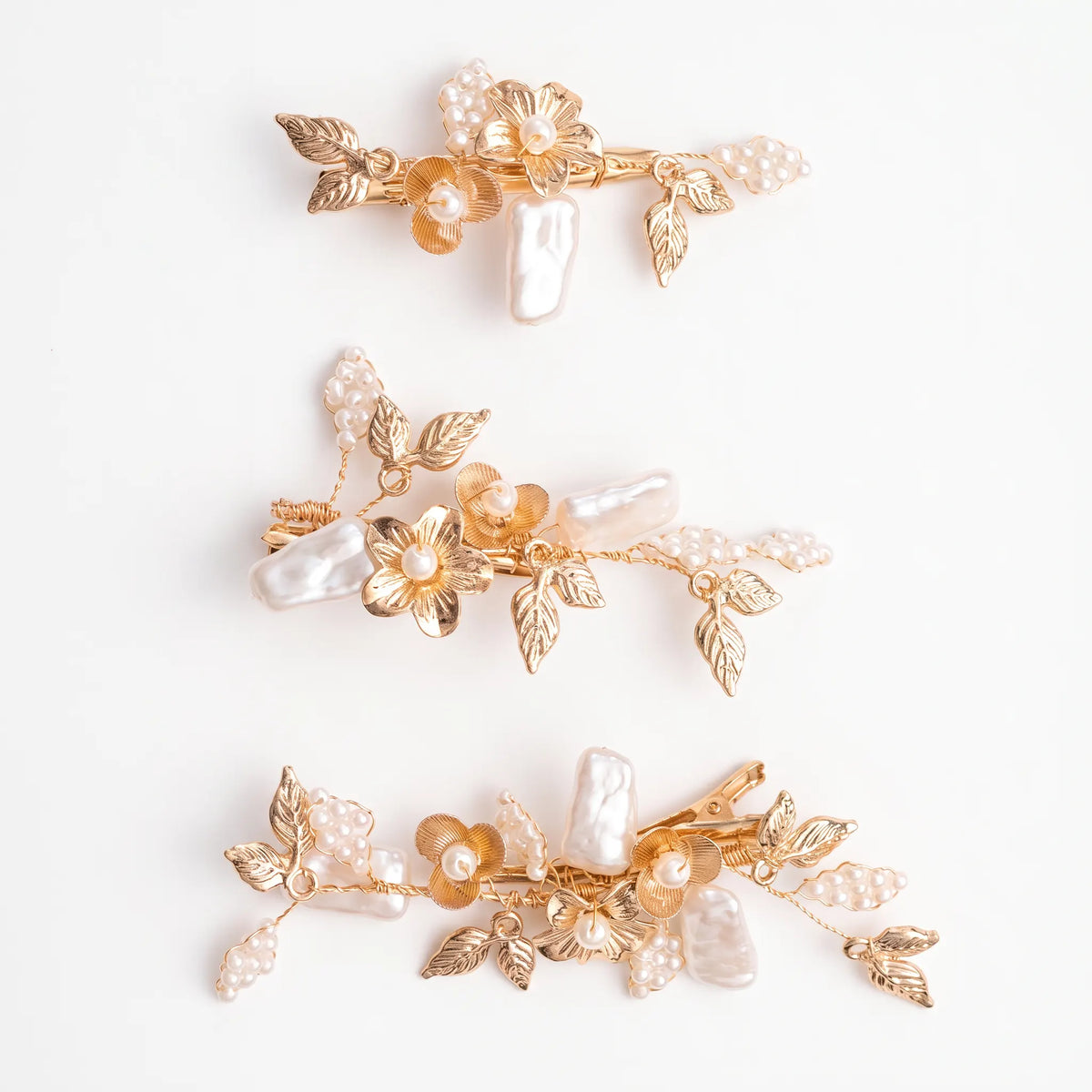 Pack 3 Pinzas Lipia Blanco Perlas