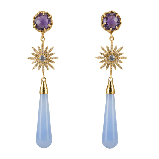 Pendientes Cielo Andaluz Morado y Azul claro