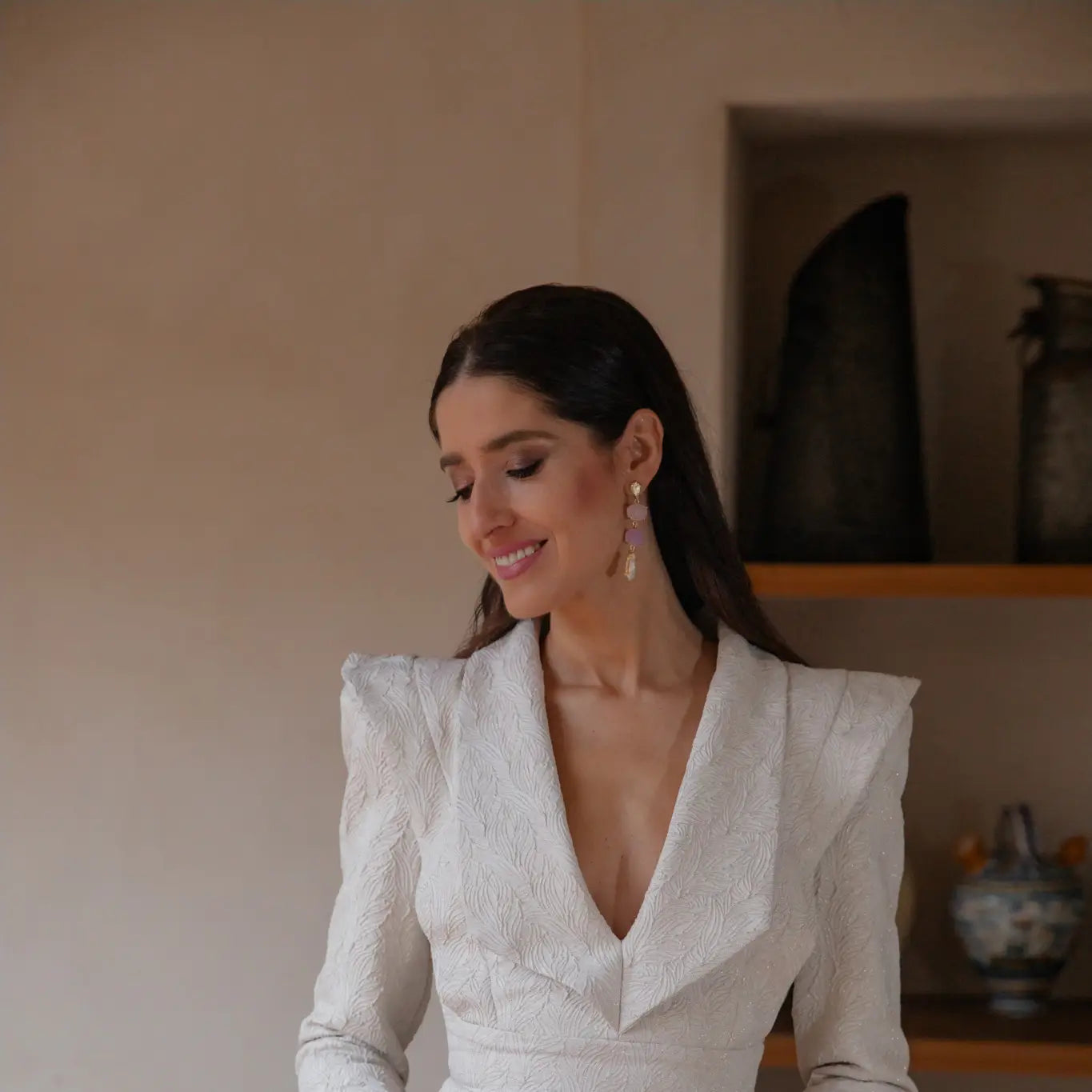 Pendientes Neda Rosa, Lila y Perla