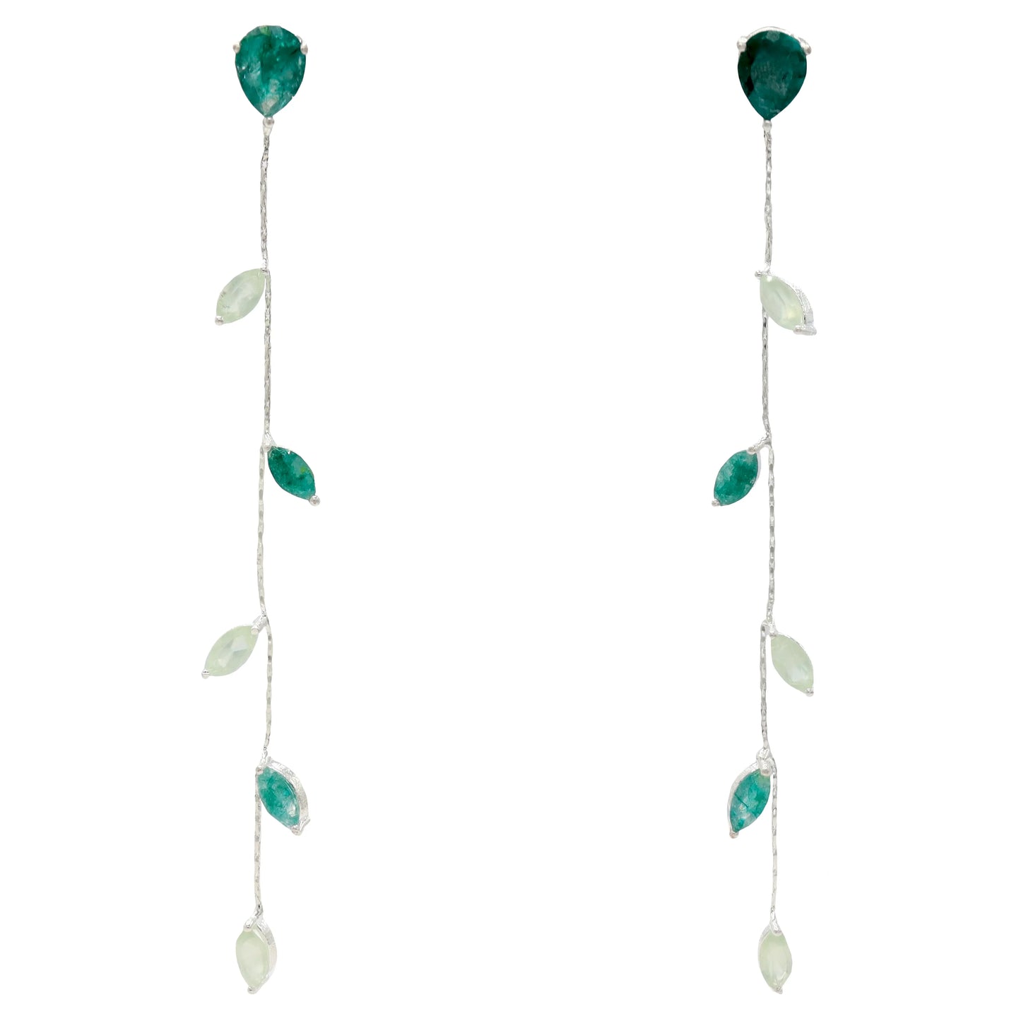 Pendientes Abril Deluxe Plata Verdes