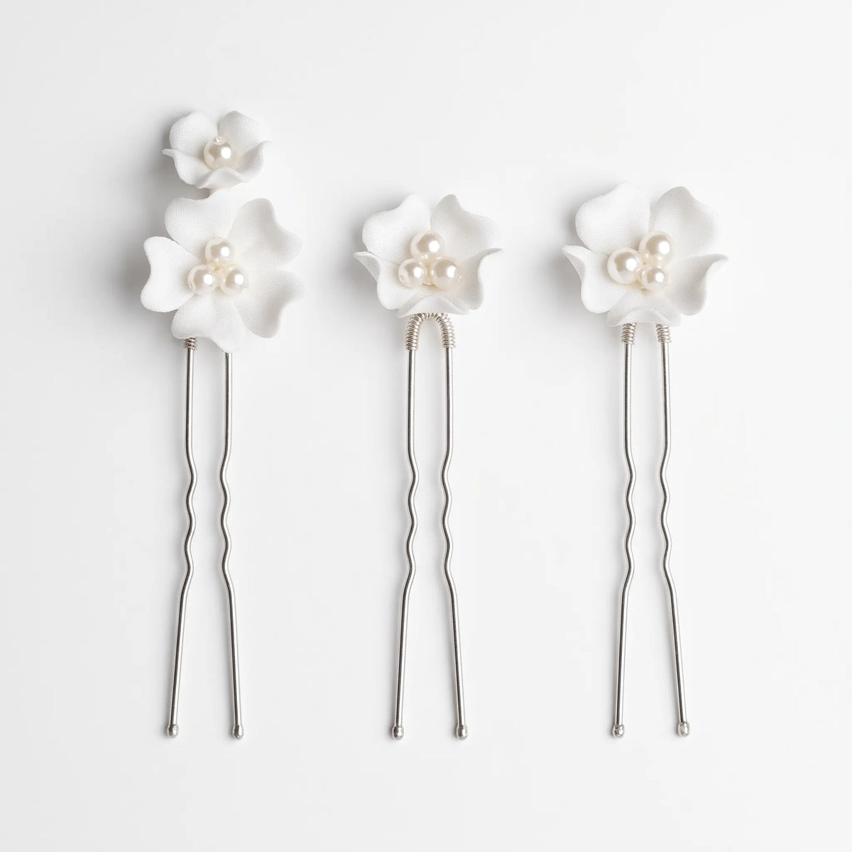 Pack 3 Horquillas Azalea Flor Blanca