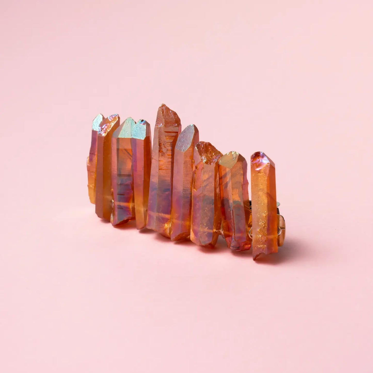 Pasador Prisma Cristales Naranja Ocre
