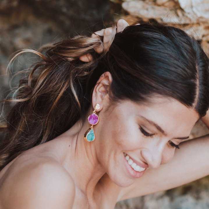 Pendientes Acanthus Azul y Verde