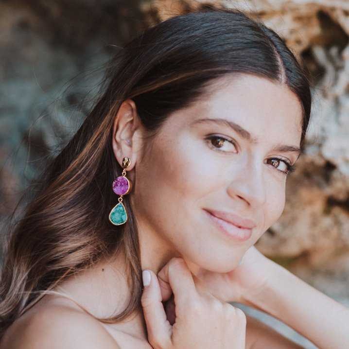 Pendientes Acanthus Azul y Verde