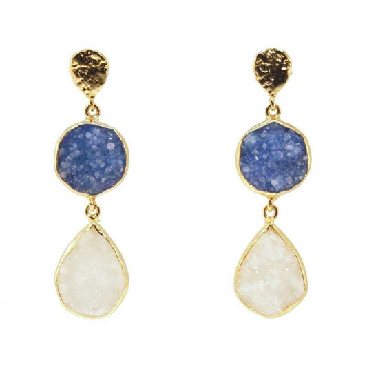 Pendientes Acanthus Azul y Blanco