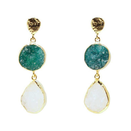 Pendientes Acanthus Verde y Blanco