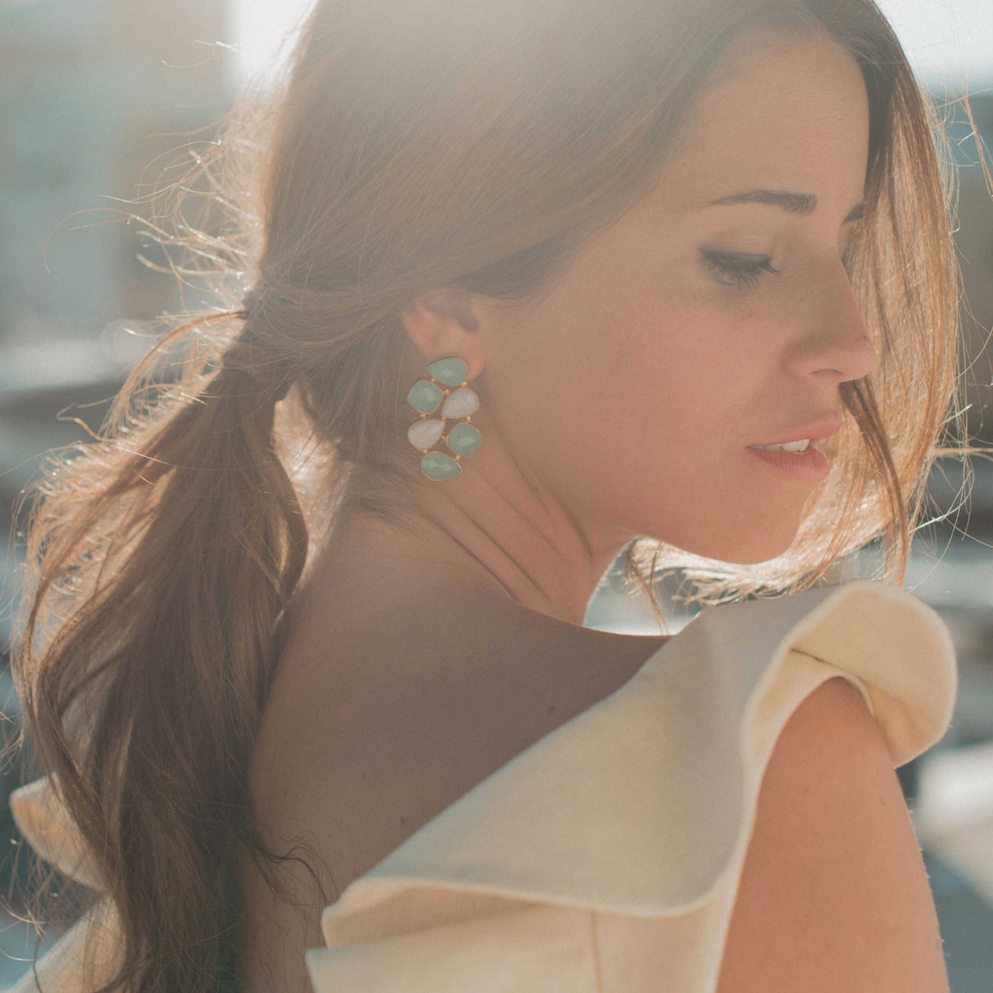 Pendientes Alaska Rosa y Azul claro