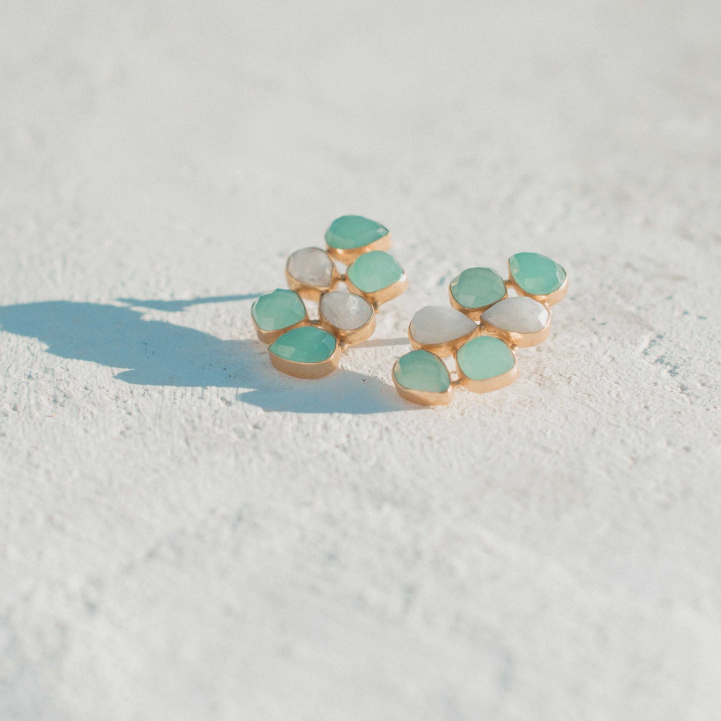 Pendientes Alaska Verde claro y Piedra Lunar