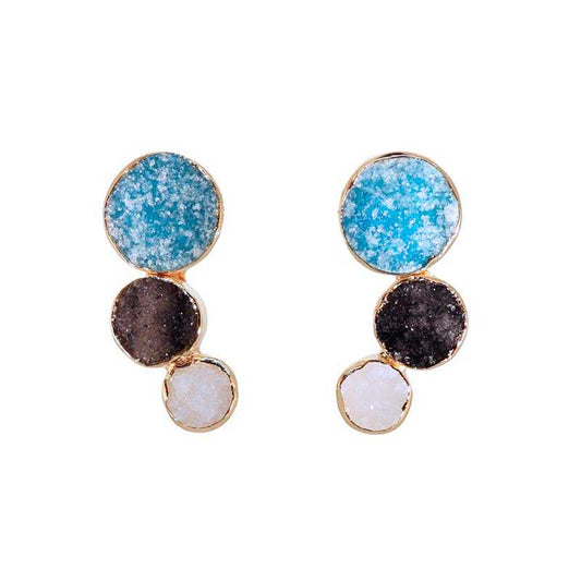 Pendientes Amiran Azul Turquesa, Negro y Blanco