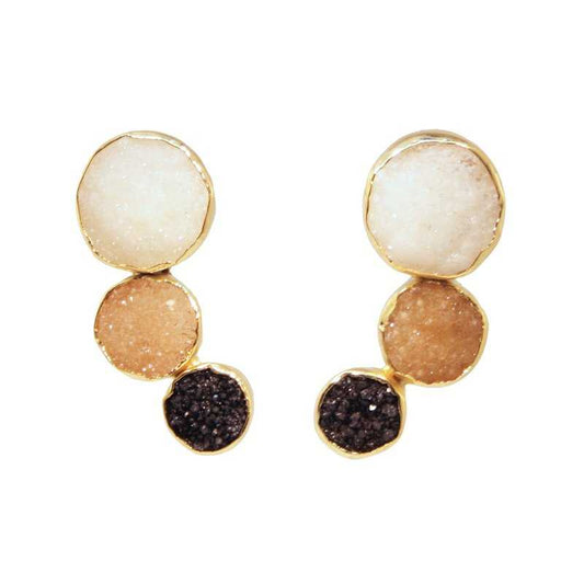 Pendientes Amiran Blanco. Marrón y Negro