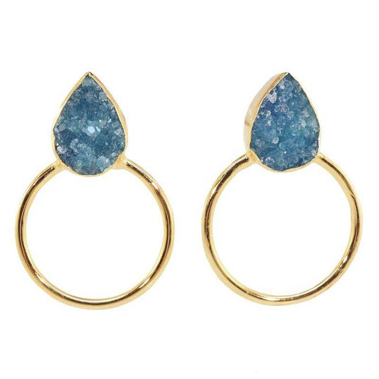 Pendientes Diwa Big Azul turquesa