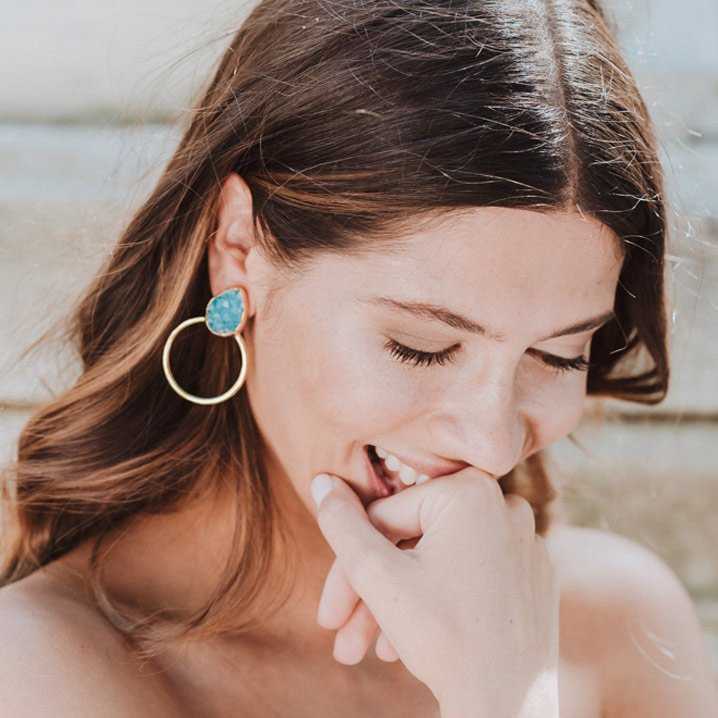 Pendientes Diwa Big Ed. Limitada Pulida Labradorita