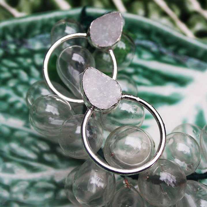 Pendientes Diwa Big Plata Blanco