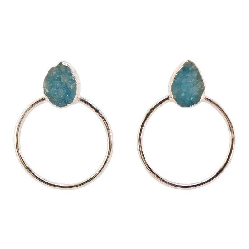 Pendientes Diwa Small Plata Azul turquesa